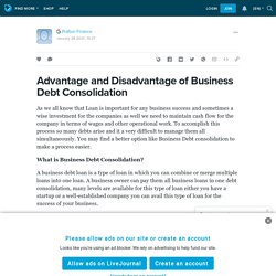 Advantage and Disadvantage of Business Debt Consolidation: ext_5653660 — LiveJournal