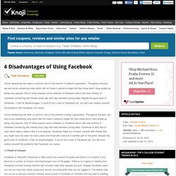 4 Disadvantages of Using Facebook