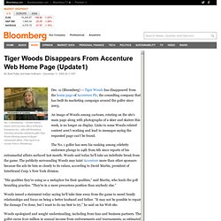 Tiger Woods Disappears From Accenture Web Home Page (Update1)