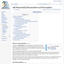 x86 Disassembly/Disassemblers and Decompilers