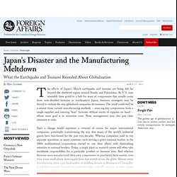 Japan's Disaster and the Manufacturing Meltdown