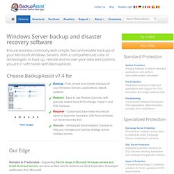 Windows Server backup and disaster recovery software.