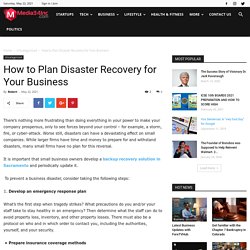How to Plan Disaster Recovery for Your Business