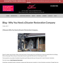 Blog - Why You Need a Disaster Restoration Company