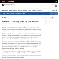 Disasters: Learning from Japan's tsunami