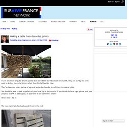 Making a table from discarded pallets - SURVIVE FRANCE NETWORK