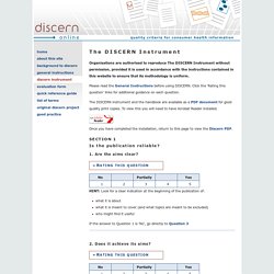 DISCERN - The DISCERN Instrument