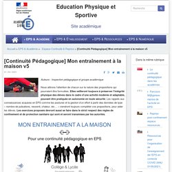 Site Disciplinaire EPS Créteil - [Continuité Pédagogique] Mon entraînement à la maison v5