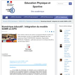 Site Disciplinaire EPS Créteil - Numérique éducatif : intégration du modèle SAMR en EPS