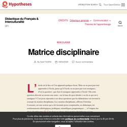 Matrice disciplinaire – Didactique du Français & Interculturalité