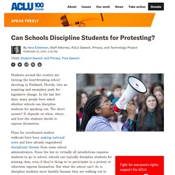 Can Schools Discipline Students for Protesting?