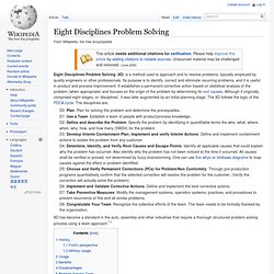 Eight Disciplines Problem Solving