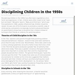 Disciplining Children in the 1950s