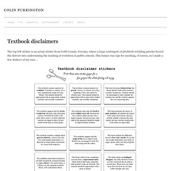 Textbook disclaimer stickers