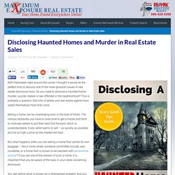 Disclosing Haunted Homes and Murder in Real Estate Sales