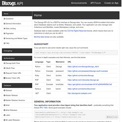 Discogs API Documentation