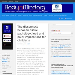 The disconnect between tissue pathology, load and pain