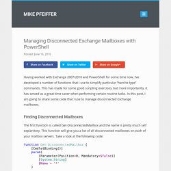 Managing Disconnected Exchange Mailboxes with PowerShell