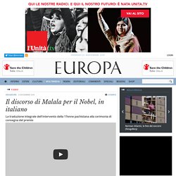 Il discorso di Malala per il Nobel, in italiano