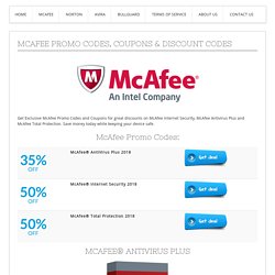 McAfee Promo Codes, Coupons & Discount Codes 2018 - AntivirusOffers