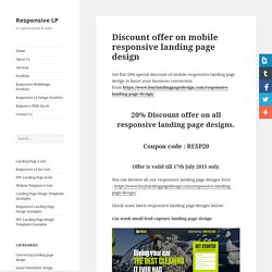 Discount offer on mobile responsive landing page design