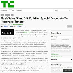 Flash Sales Giant Gilt To Offer Special Discounts To Pinterest Pinners