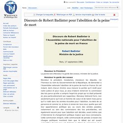 Discours de Robert Badinter pour l’abolition de la peine de mort