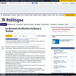 Le discours de Nicolas Sarkozy à Toulon