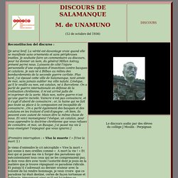 Discours de Miguel de Unamuno à Salamanque