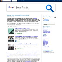 Descubra grandes artículos en profundidad sobre Google - Dentro de la búsqueda