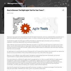 How to Discover The Right Agile Tool For Your Team ?