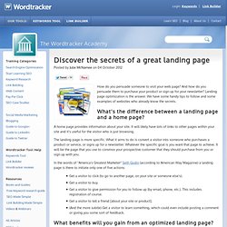 Discover the secrets of a great landing page