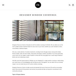 Discover Window Treatment Ideas - Designers Resource Centre