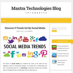Discover 5 Trends Set By Social Media ~ Maxtra Technologies Blog