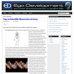 Top 10 Scientific Discoveries of 2009