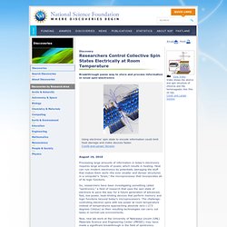 National Science Foundation (NSF) Discoveries - Researchers Control Collective Spin States Electrically at Room Temperature