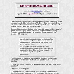 Discovering Assumptions