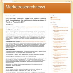 Marketresearchnews: Drug Discovery Informatics Market 2020 Analysis, Industry Size, Share Leaders, Current Status by Major vendors and Trends by Forecast to 2027