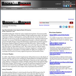 Age Discrimination Case Against Bank Of America - BrokeAndBroker.com by Bill Singer, 917-520-2836