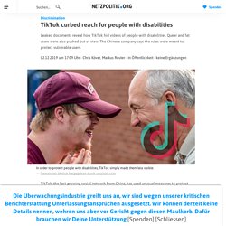 Discrimination - TikTok curbed reach for people with disabilities
