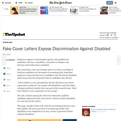 Fake Cover Letters Expose Discrimination Against Disabled