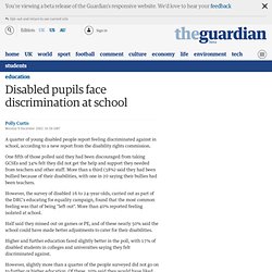 Disabled pupils face discrimination at school