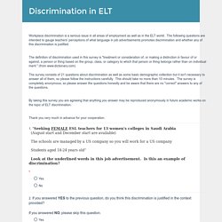 Discrimination in ELT