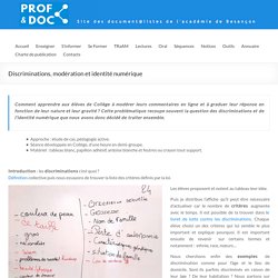 Discriminations, modération et identité numérique – Prof & Doc