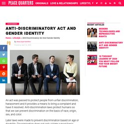 Anti-Discriminatory Act And Gender Identity
