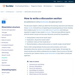 How to Write a Discussion Section
