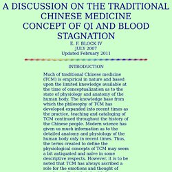a discussion on the tcm concept of qi and blood stagnation
