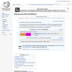 Discussion:David Hilbert