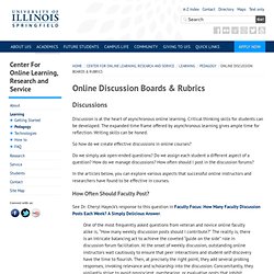 Online Discussion Boards & Rubrics - Pedagogy - Learning - Center for Online Learning, Research and Service - University of Illinois at Springfield - UIS