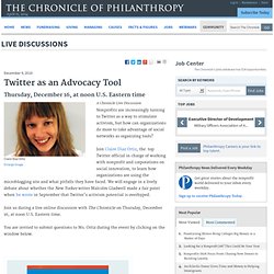 Twitter as an Advocacy Tool - Live Discussions